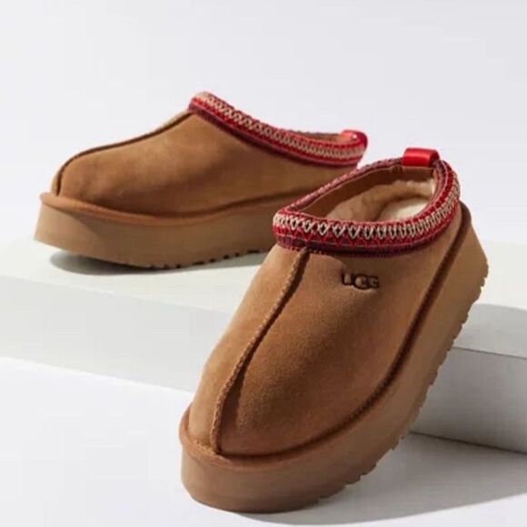UGG Shoes - UGG Women's Tazman Platform Slides Slippers Chestnut Brown Ladies Size 9